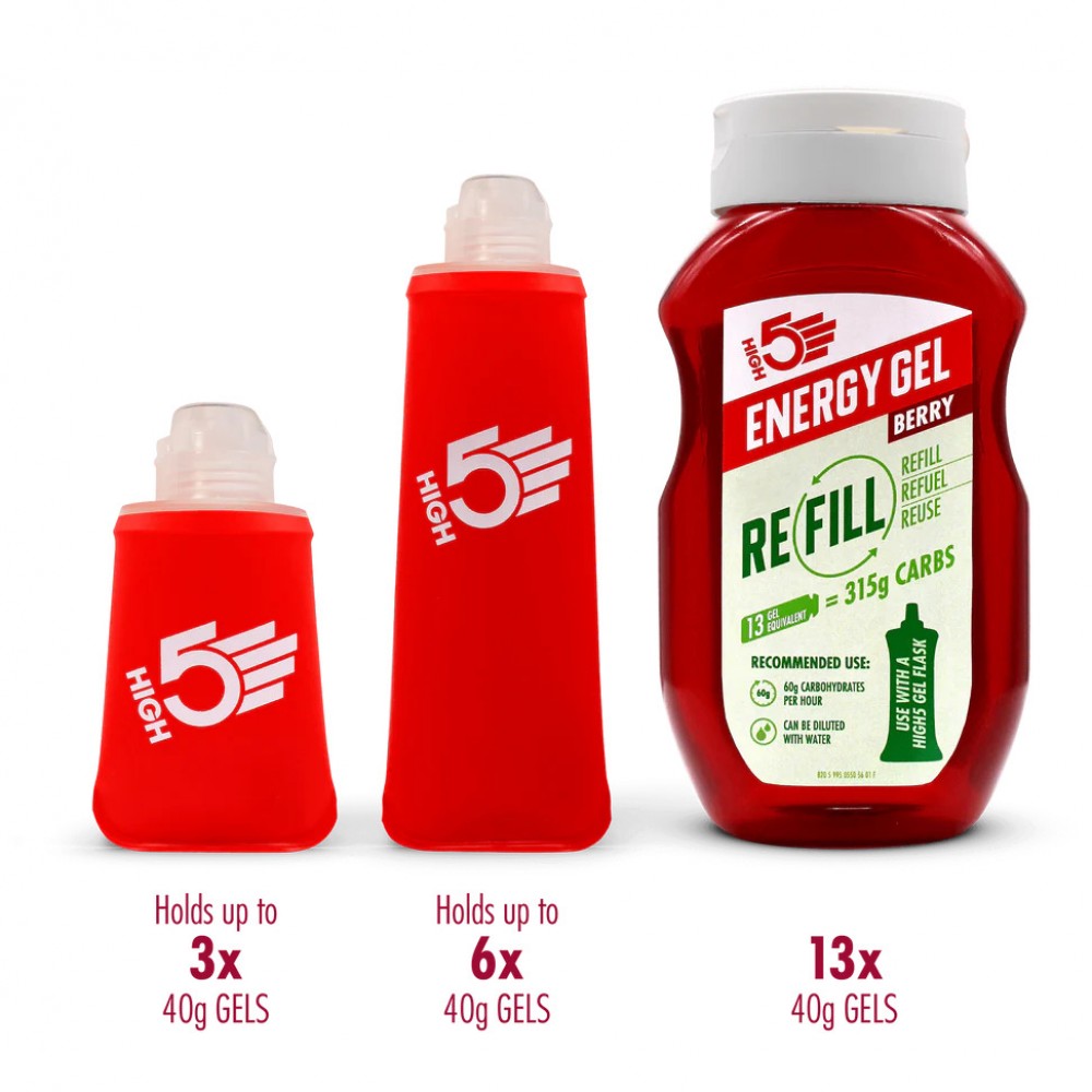 High 5 Reusable Gel Flask - Red / 150ml