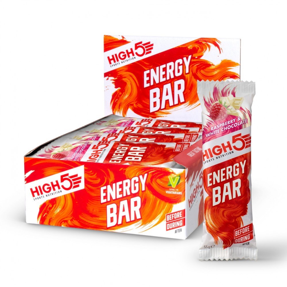 High 5 Energy Bar - Raspberry & White Choc  / 12 x 55g Bars